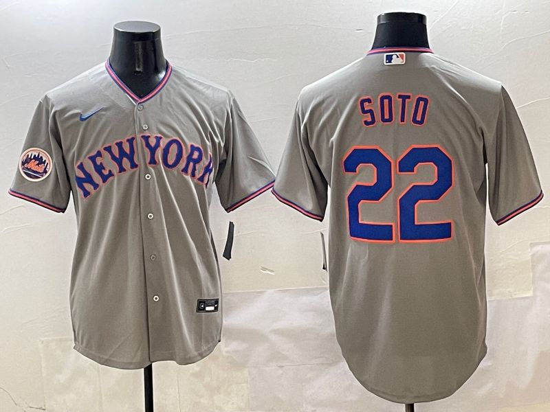 Men New York Mets #22 Soto Grey Second generation 2025 Nike MLB Jersey style 4